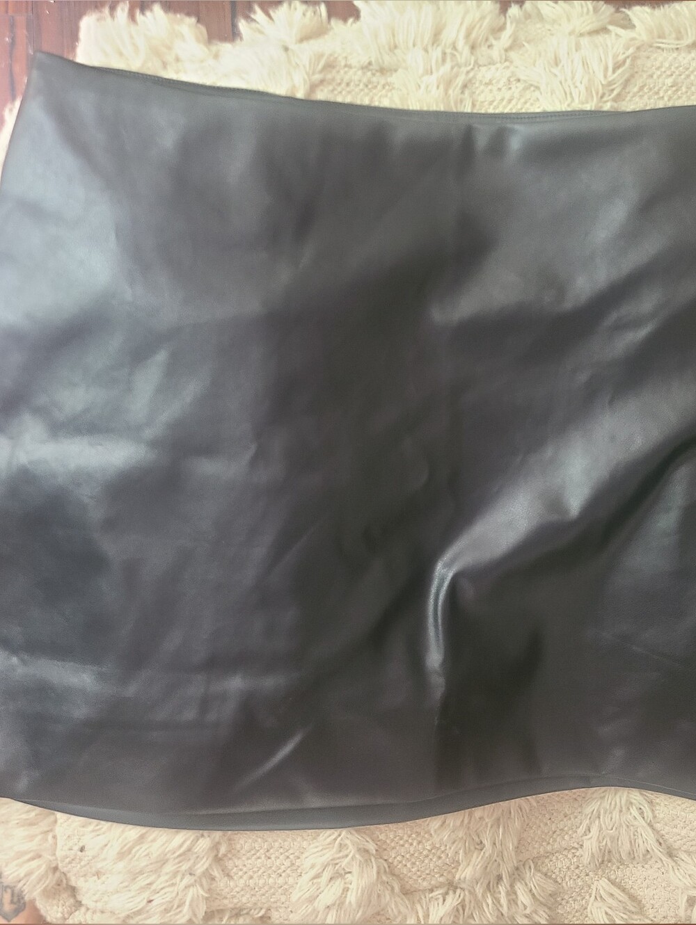 Fabletics Black Faux Leather Mini Skirt